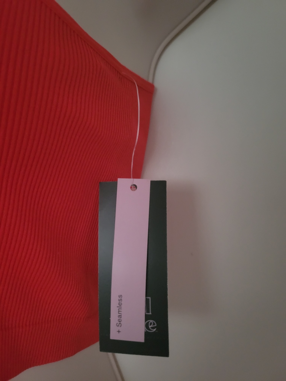 Red Ribbed Crop Top - Picture 7 of 7